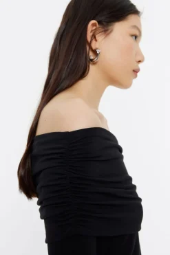 Discount BIMBA Y LOLA Camiseta Hombros Descubiertos Negra