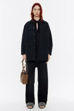 Fashion BIMBA Y LOLA Camiseta Larga Mirrors Devore Negra