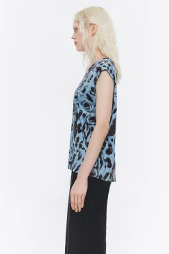 Cheap BIMBA Y LOLA Camiseta Recta Algodon Animal Mix Azul