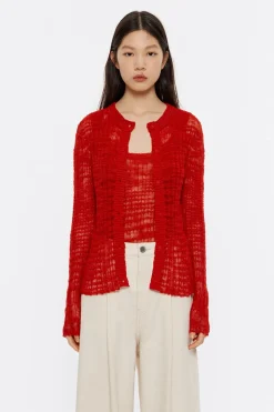 Best BIMBA Y LOLA Cardigan Ajustado Punto Rojo