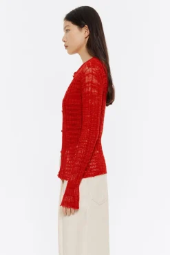 Best BIMBA Y LOLA Cardigan Ajustado Punto Rojo