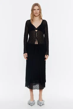 Cheap BIMBA Y LOLA Cardigan Largo Maxi Punto Negro