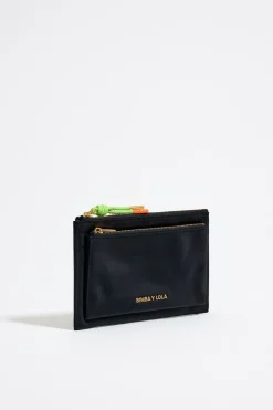 New BIMBA Y LOLA Cartera Doble Nylon Negra