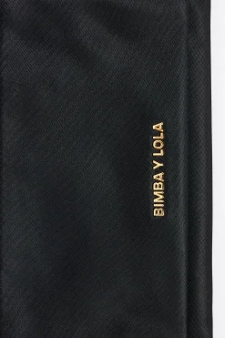 New BIMBA Y LOLA Cartera Doble Nylon Negra