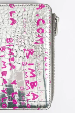 Cheap BIMBA Y LOLA Cartera Grabado Cocodrilo Plata