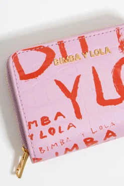 Cheap BIMBA Y LOLA Cartera Solapa Grabado Cocodrilo Rosa