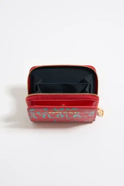 Store BIMBA Y LOLA Cartera Solapa Grabado Cocodrilo Roja