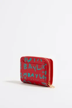 Store BIMBA Y LOLA Cartera Solapa Grabado Cocodrilo Roja