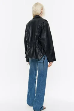 Shop BIMBA Y LOLA Cazadora Biker Piel Negra