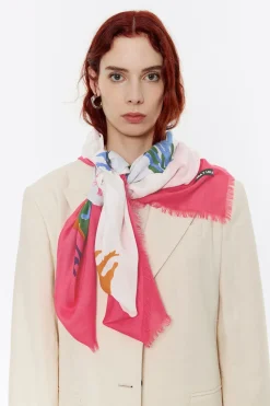 Hot BIMBA Y LOLA Chal Patos Acuarela Fucsia