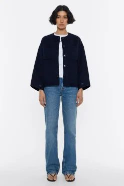 New BIMBA Y LOLA Chaqueta Doble Faz Azul Marino