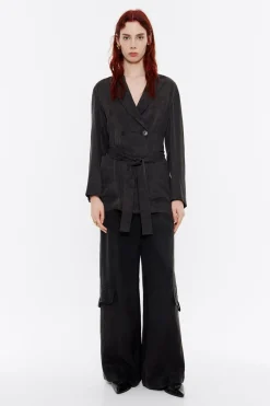 New BIMBA Y LOLA Chaqueta Fluida Cruzada Negra