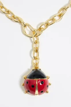 Fashion BIMBA Y LOLA Collar Cadena Y Mariquita Rojo
