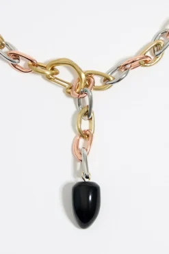 Sale BIMBA Y LOLA Collar Cadena Y Piedra Negra