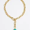 New BIMBA Y LOLA Collar Cadena Y Piedra Turquesa