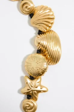 Hot BIMBA Y LOLA Collar Caracolas Dorado Mate