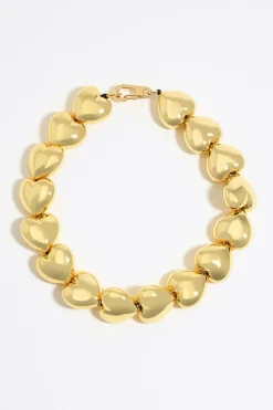 Cheap BIMBA Y LOLA Collar Corazones Dorado