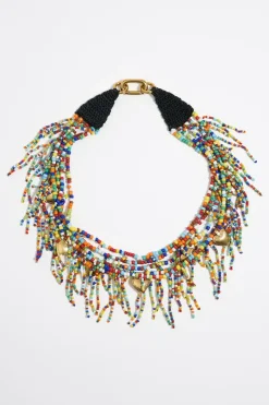 New BIMBA Y LOLA Collar Corazones Y Abalorios Multicolores