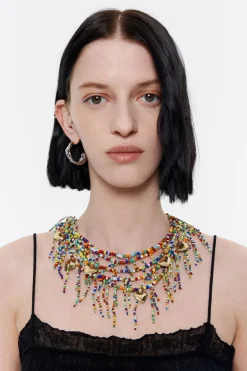 New BIMBA Y LOLA Collar Corazones Y Abalorios Multicolores