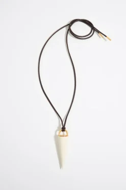 Online BIMBA Y LOLA Collar Cordon Piel Y Pincho Ceramica