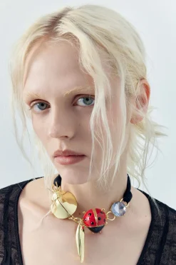 Discount BIMBA Y LOLA Collar Cristal Y Mariquita Rojo