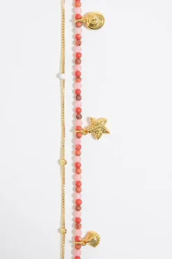 Store BIMBA Y LOLA Collar Doble Estrella De Mar Y Cadena Coral