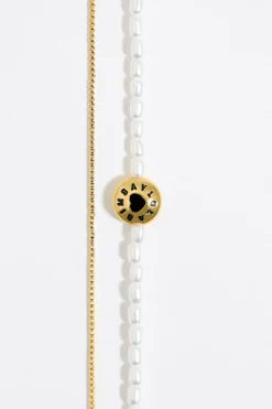 Shop BIMBA Y LOLA Collar Doble Logo Candy Perlas Negro