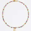Shop BIMBA Y LOLA Collar Letra E Piedras Multicolores