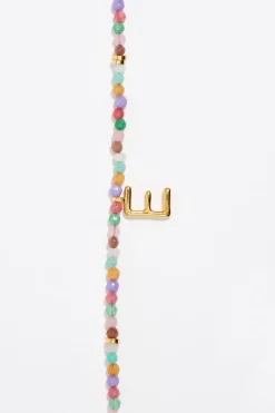 Shop BIMBA Y LOLA Collar Letra E Piedras Multicolores