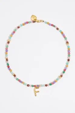 Clearance BIMBA Y LOLA Collar Letra F Piedras Multicolores