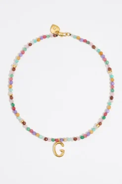 Hot BIMBA Y LOLA Collar Letra G Piedras Multicolores