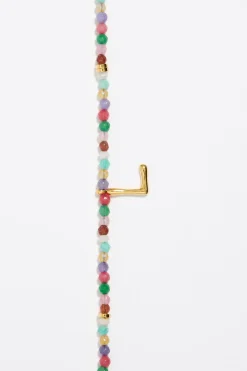 Hot BIMBA Y LOLA Collar Letra L Piedras Multicolores