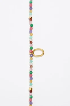 New BIMBA Y LOLA Collar Letra O Piedras Multicolores