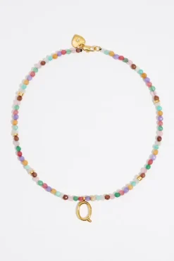 Hot BIMBA Y LOLA Collar Letra Q Piedras Multicolores