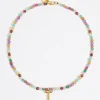 Hot BIMBA Y LOLA Collar Letra T Piedras Multicolores
