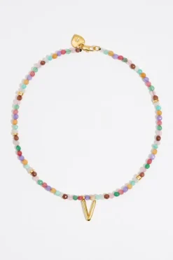 Best BIMBA Y LOLA Collar Letra V Piedras Multicolores