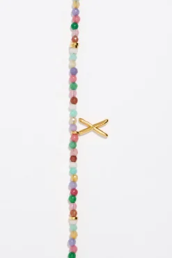 Online BIMBA Y LOLA Collar Letra X Piedras Multicolores