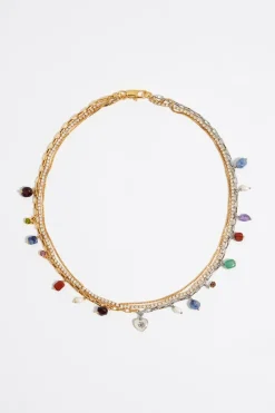 Hot BIMBA Y LOLA Collar Multicadenas Cristales Y Piedras Multicolores