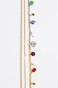 Fashion BIMBA Y LOLA Collar Multicadenas Cristales Y Piedras Multicolores