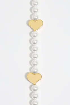 Fashion BIMBA Y LOLA Collar Perlas Corazones Dorado