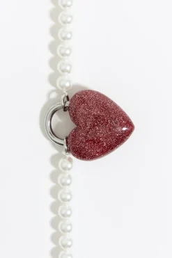 Cheap BIMBA Y LOLA Collar Perlas Y Corazon Glitter Rosa