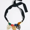 Clearance BIMBA Y LOLA Collar Piedras Hojas Dorado Mate