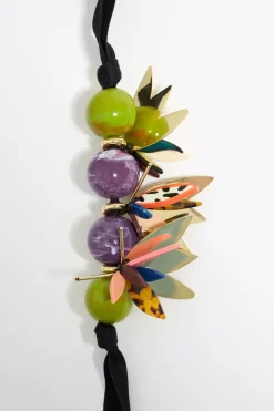 Online BIMBA Y LOLA Collar Piedras Resina Petalos Azul