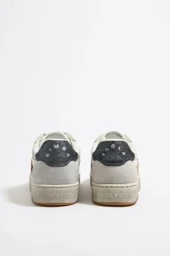 Clearance BIMBA Y LOLA Deportiva Cupsole Piel Print Leopard Blanca