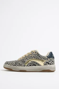 Shop BIMBA Y LOLA Deportiva Cupsole Piel Print Leopard Beige