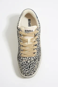 Shop BIMBA Y LOLA Deportiva Cupsole Piel Print Leopard Beige
