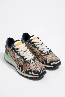 New BIMBA Y LOLA Deportiva Jogger Chimo Print Tiger Beige