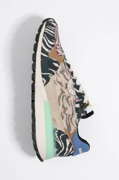 New BIMBA Y LOLA Deportiva Jogger Chimo Print Tiger Beige