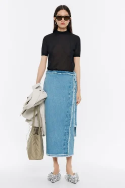 Store BIMBA Y LOLA Falda Denim Desflecada