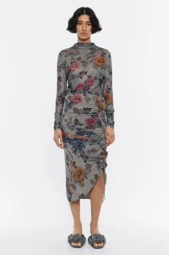 Outlet BIMBA Y LOLA Falda Fruncida Canary Caqui